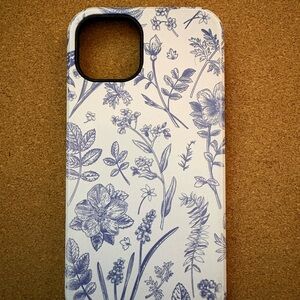 Floral Blue and White Phone Case for iPhone 16